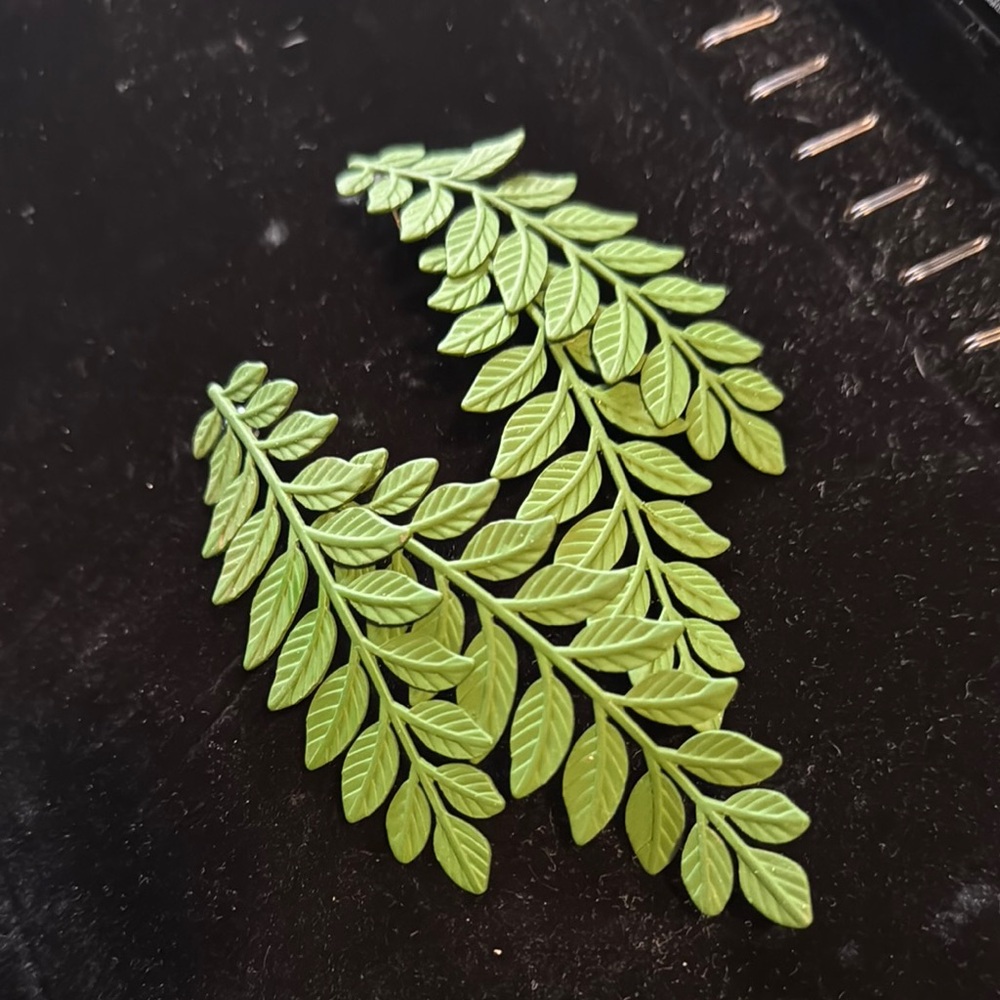 Vibrant Green Leaf Earrings